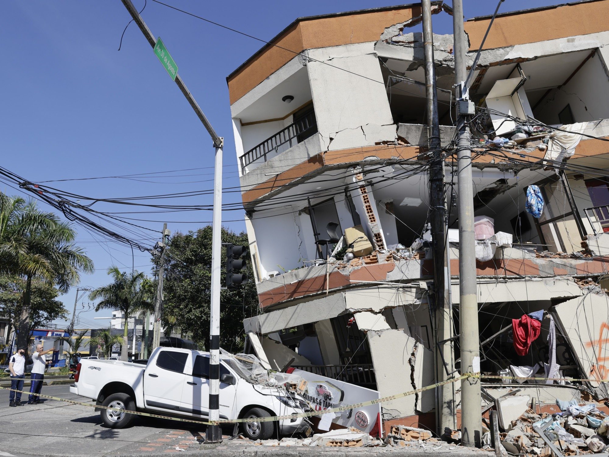 Damaged buildings in Pereira after the 10 August 2026 earthquake